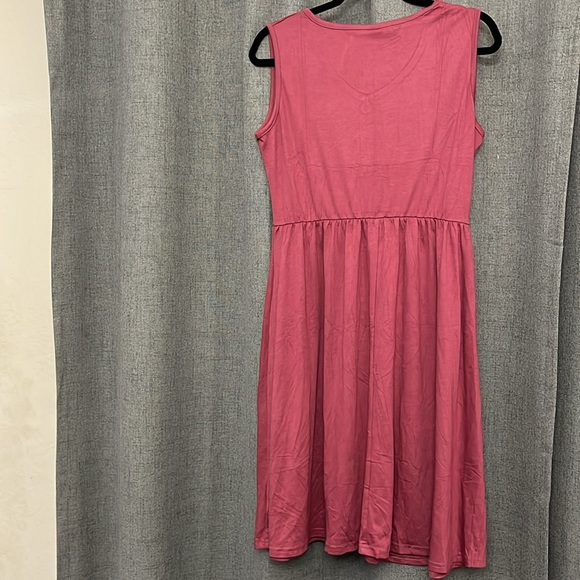 NWT Women’s White Button Front Midi Dress Large - Picture 5 of 7